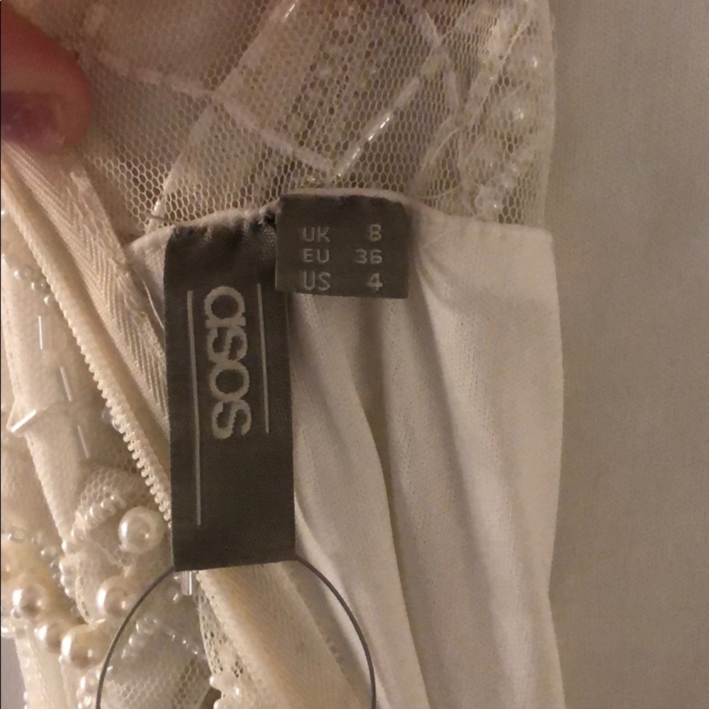 ASOS embellished pearl mini fringe dress - Picture 4 of 6